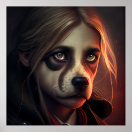 Poster Colírio de cães fanatsy fêmea affiche