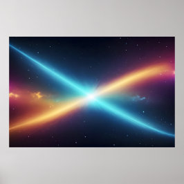 Poster Colisão de Energia Cósmica Brilhante Espaço Abstra