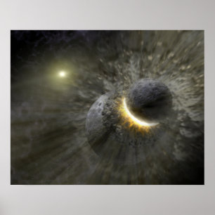 Póster Colisão do espaço do conceito do artista em Vega
