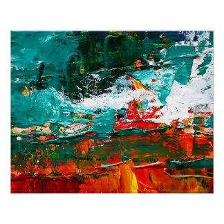 Póster Colisão Tropical Abstrata