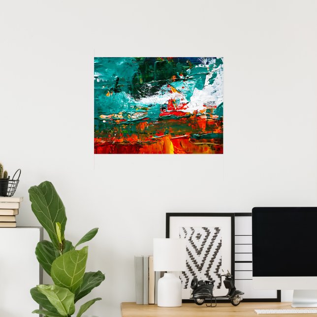 Poster Colisão tropical abstrato (Escritório em casa)