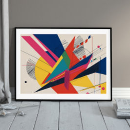 Poster Colisão vetorial - Uma Composição retrorfuturista