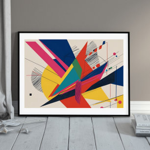 Poster Colisão vetorial - Uma Composição retrorfuturista