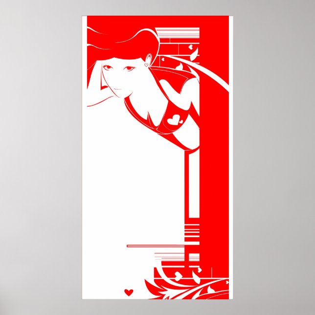 Poster collab menina vermelha (Frente)