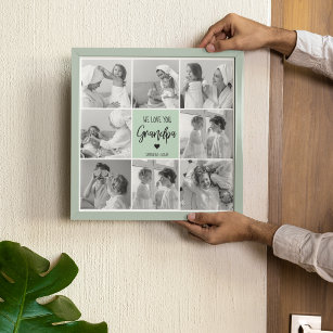 Poster Collage Photo Best Grandpa Ever Pastel Mint Gift