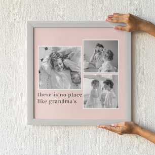 Poster Collage Photo Pastel Pink Melhor Presente Avô