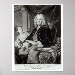 Poster Colley Cibber 1758, gravado por Edward Fisher