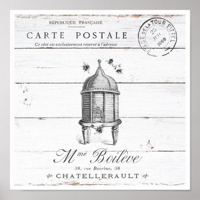 Poster Colmeia da Madeira em Branco (Frente)