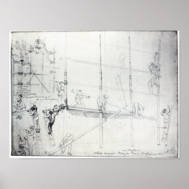 Póster Colocando andaimes fora da casa de Craig (Frente)