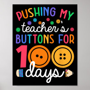 Poster Colocando o botão do meu professor 100 dias Estuda