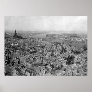 Poster Cologne devastated - Destruído colônia WW2 1945