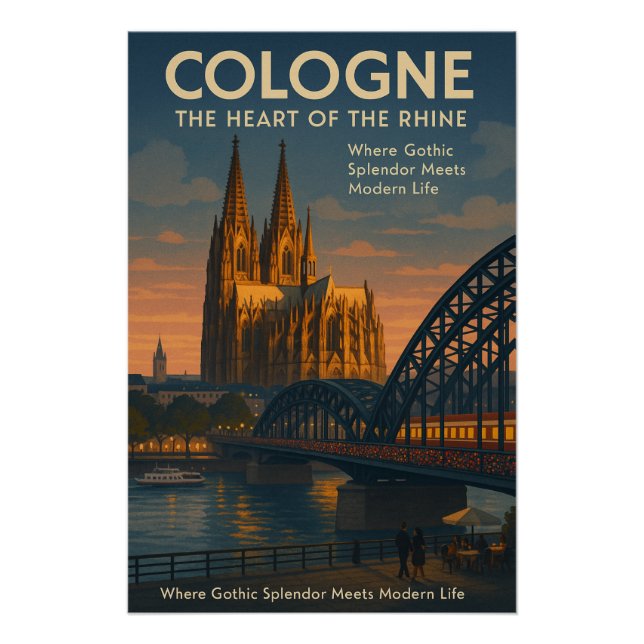 Póster Cologne (Köln), Germany Travel (Frente)