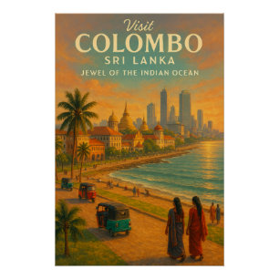 Póster Colombo, Sri Lanka – Joia do Oceano Índico.