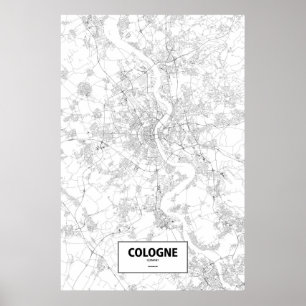 Poster Colônia, Alemanha (preto no branco)