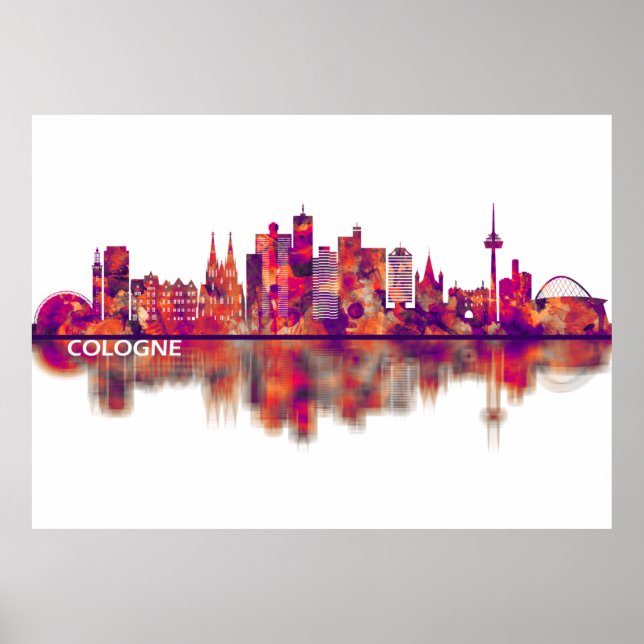 Poster Colônia Alemanha Skyline (Frente)