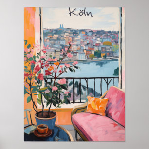 Poster Colônia Alemanha Viagem Cidade Pintura Estética
