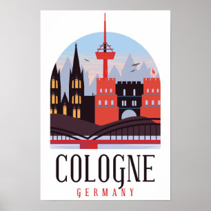 Poster Colônia Alemanha Vintage Cityscape