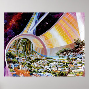 Póster Colônia de Habitat da Estação Espacial Torus Conce