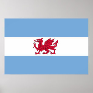 Póster Colônia Galesa na Patagônia, bandeira da Argentina