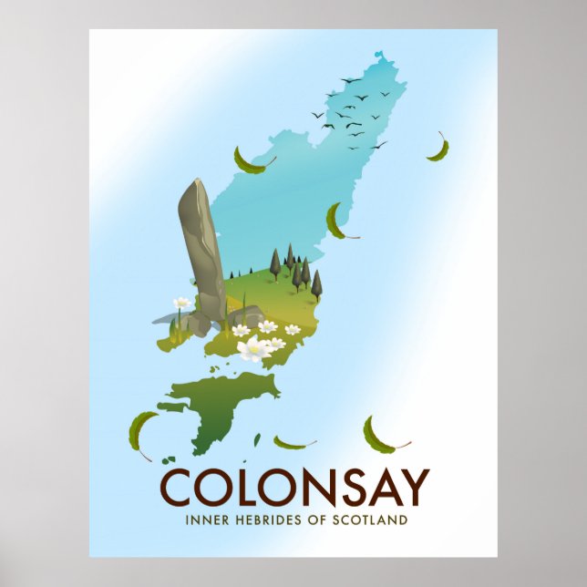 Poster Colonsay Hébridas Internas da Escócia pôster de vi (Frente)
