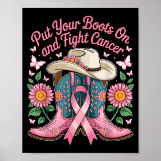 Poster Coloque Botas e Combata o Câncer - Câncer de Mama