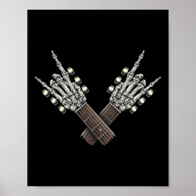 Poster Coloque na Guitarra Rock And Roll Halloween Esquel (Frente)