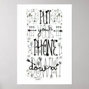 Póster Coloque Seu Telefone Para Baixo (Dica Arco-Íris)