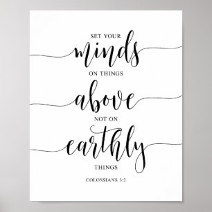 Poster Coloque suas mentes em cima, Colossianos 3:2
