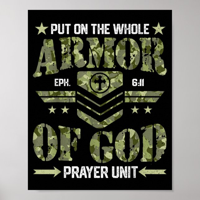 Poster Coloque toda a armadura de Deus Camuflagem Cristã (Frente)