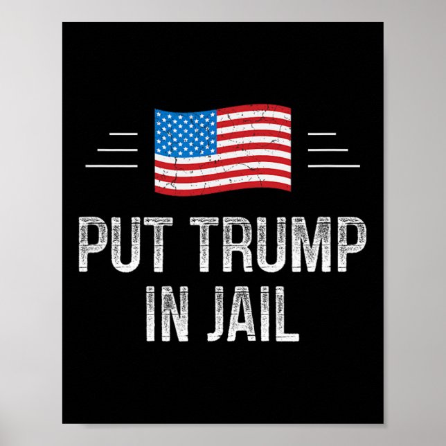 Poster Coloque Trump Na Prisão - Estilo Vintage -  (Frente)