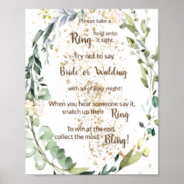 Poster Coloque um Anel nisso Sinal de Jogo de Chuveiro He