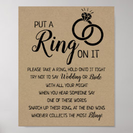 Poster Coloque um anel no sinal de jogo de chá de panela