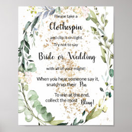 Poster Coloque um sinal de Chá de Clothespin Herbal