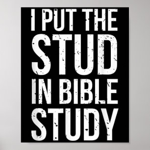 Poster Coloquei O Estudo Na Bíblia, Christian Reli Engraç