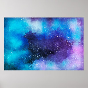 Poster Coloração d'água abstrato de arte em segundo pl