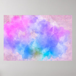 Poster Coloração d'água abstrato de arte em segundo pl