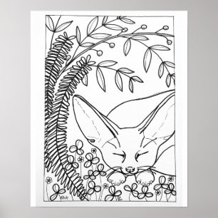 Poster Coloração de 16"x 20" de fenn-fênico adormecida