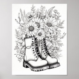 Poster Coloração de Adultos de outono/outono