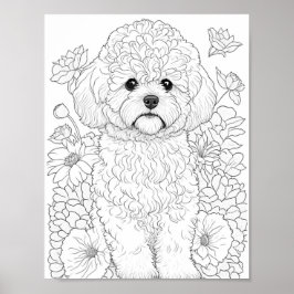 Poster Coloração do Adulto Bichon Frise
