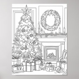 Poster Coloração do Adulto da Árvore de Natal