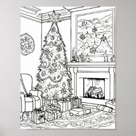 Poster Coloração do Adulto da Árvore de Natal
