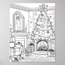Poster Coloração do Adulto da Árvore de Natal