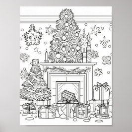 Poster Coloração do Adulto da Árvore de Natal