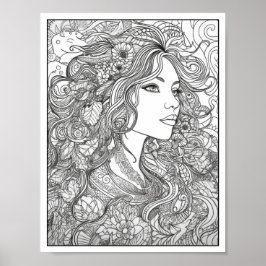 Poster Coloração do Adulto Inspiracional/de Mentidão