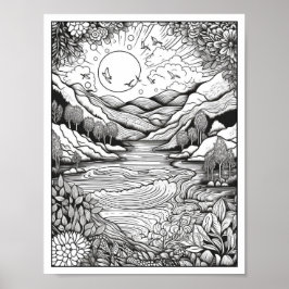 Poster Coloração do Adulto Inspiracional/de Mentidão