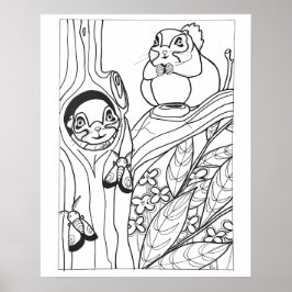 Poster Coloração dos Esquilos Voadores Siberianos de 16"x