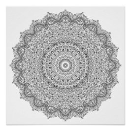 Póster Coloração Geométrica Floral de Mandala Adulto