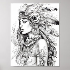 Poster Coloração Nativa de Adultos Americanos