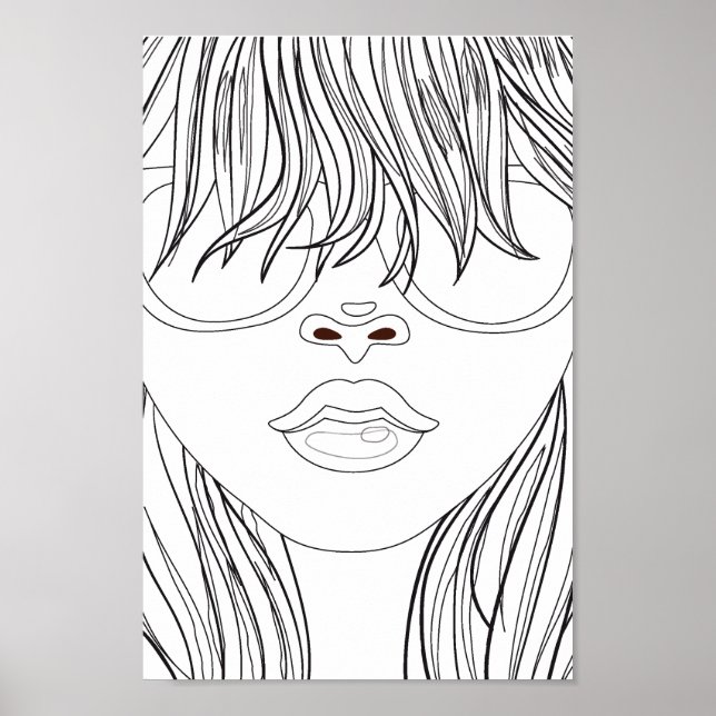 Poster Coloração Page Beach Girl (Frente)