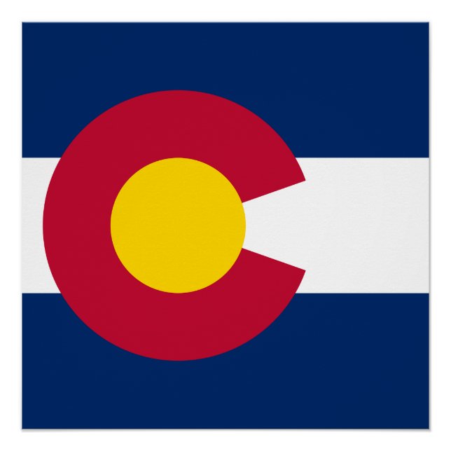 Póster Colorado: Bandeira do Estado do Centenário dos EUA (Frente)